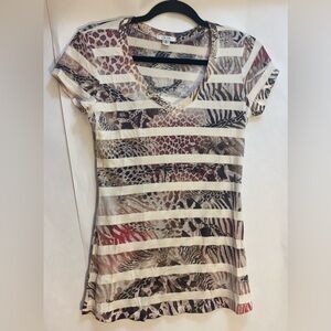 Cache‎ Woman’s Animal Print Top Size Small